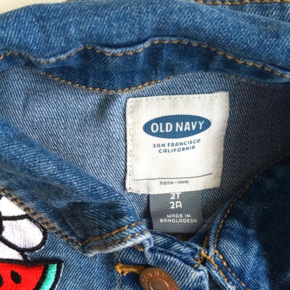 old navy denim jean vest with daisy patch 2T toddler girls - Picture 3 of 7